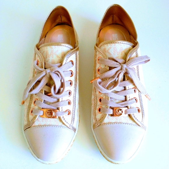 MICHAEL KORS Rose Gold Kristy Slide Sneakers - Picture 9 of 13